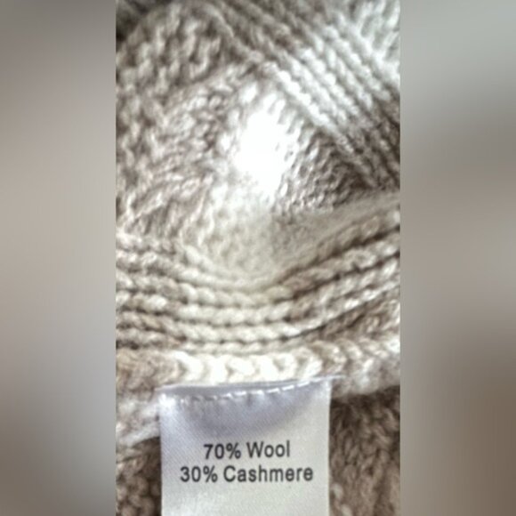 La Ligne Tan and White Crew Neck Sweater with Stripes - Picture 6 of 6